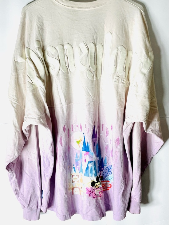 Disneyland Resort Tops - Disneyland Resort Dumbo Spirit Jersey XL Tinker Bell Castle Lavender Ombré
